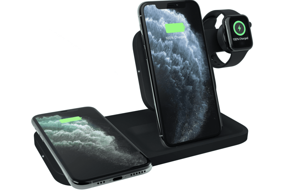 Powered 3-in-1 wireless charger